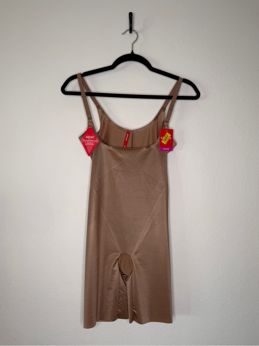 SPANX Tan Full‑Body Shaping Slip/Romper Adjustable Straps Size S NWT